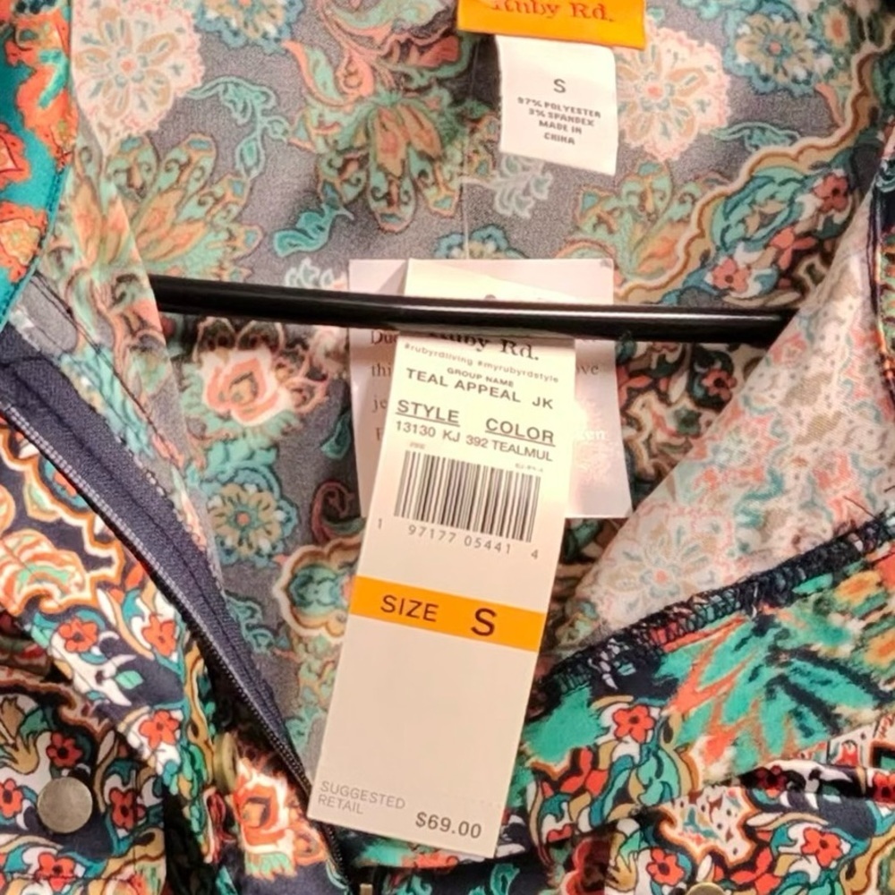 Ruby Rd. Colorful Teal Gold Jacket - Picture 10 of 10